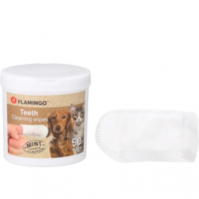Flamingo CLEANING WIPES FOR TEETH REINI FINGER MINT 50бр. - напръстници за еднократна употреба за зъби